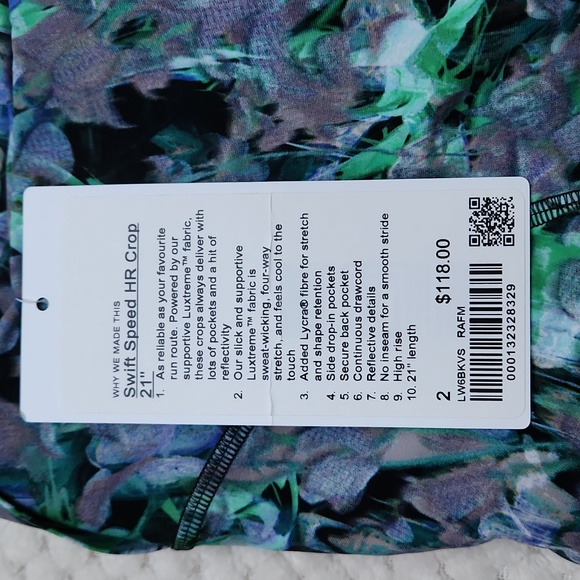 Nwt Lululemon Swift Speed HR Crop 21 Leggings *Luxtreme - Picture 9 of 9
